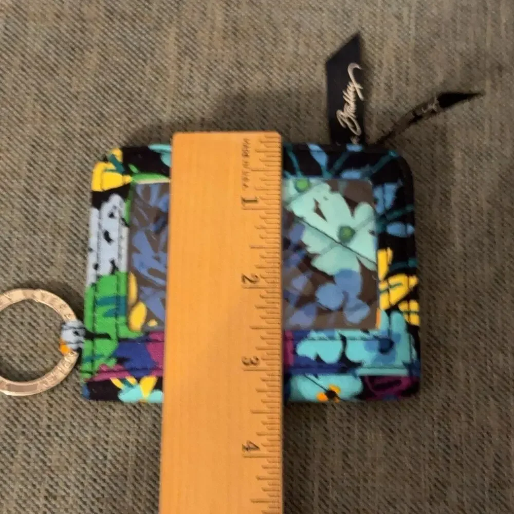 Vera Bradley Card Wallet Womens Multicolor Floral Quilted Key Ring ID Case